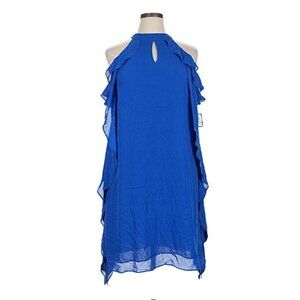 Nine West Ruffle Keyhole Top Dress in Blue